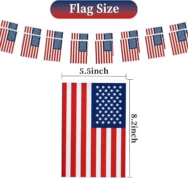 pretty_jessie American Mini String Flags 30Pcs, USA Flag Banner