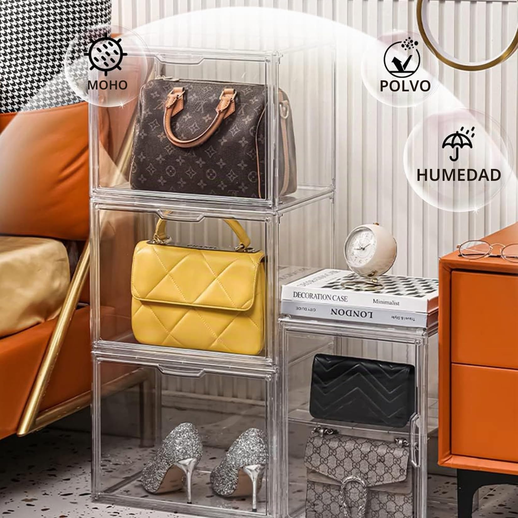 Vitrinas para Colecciones,Caja de Exhibición de Transparente, Vitrinas para Colecciones Vitrina Cristal Expositora Metacrilato, Vitrina de Muñecas con Puerta,Figuras de AccióN, Juguetes (60x35x36cm)