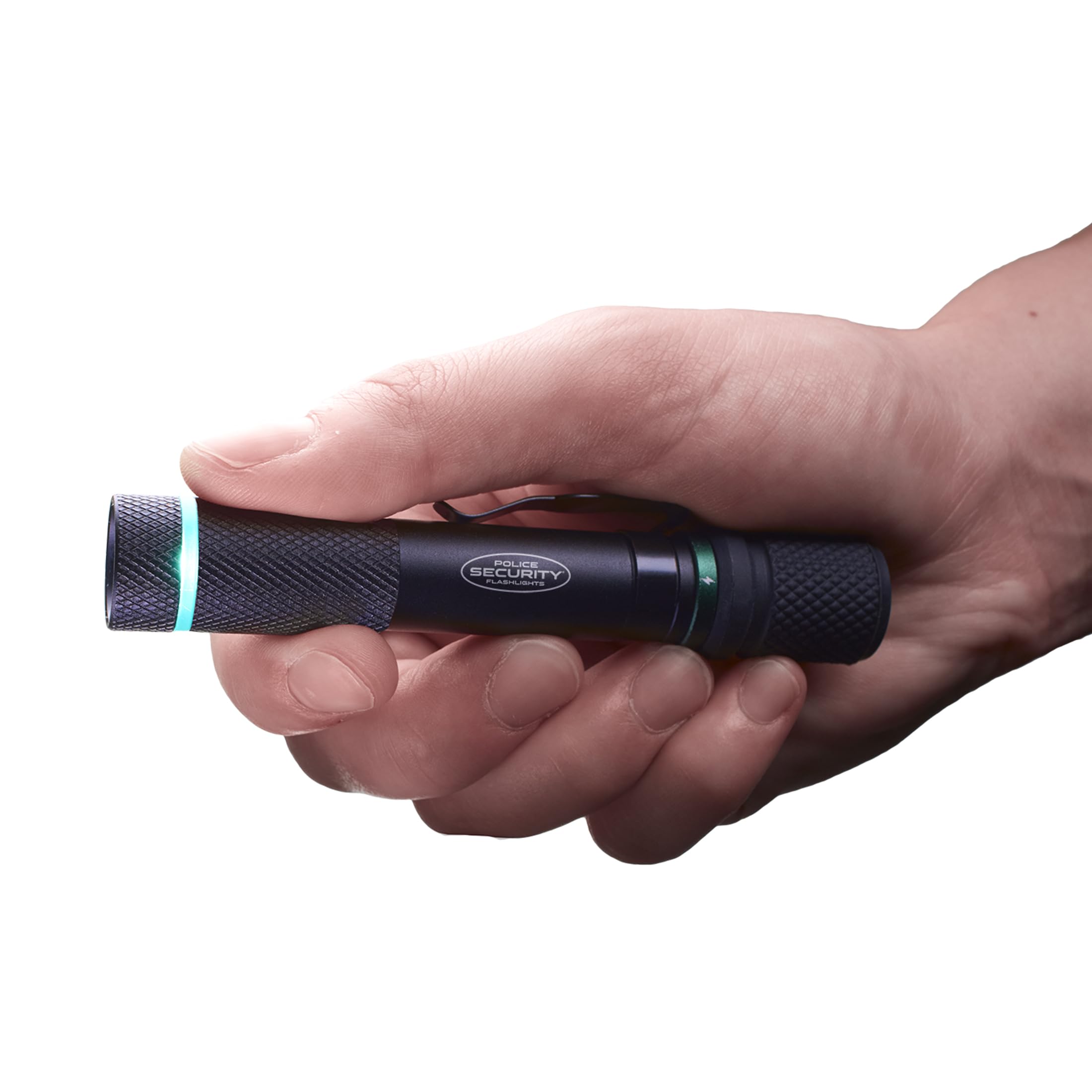 Police Security Aura-RS Linterna recargable ultrabrillante de 260 lúmenes, compacta, 3 modos, enfoque deslizante, carga USB-C, perfecta para proyectos de bricolaje y profesionales del comercio