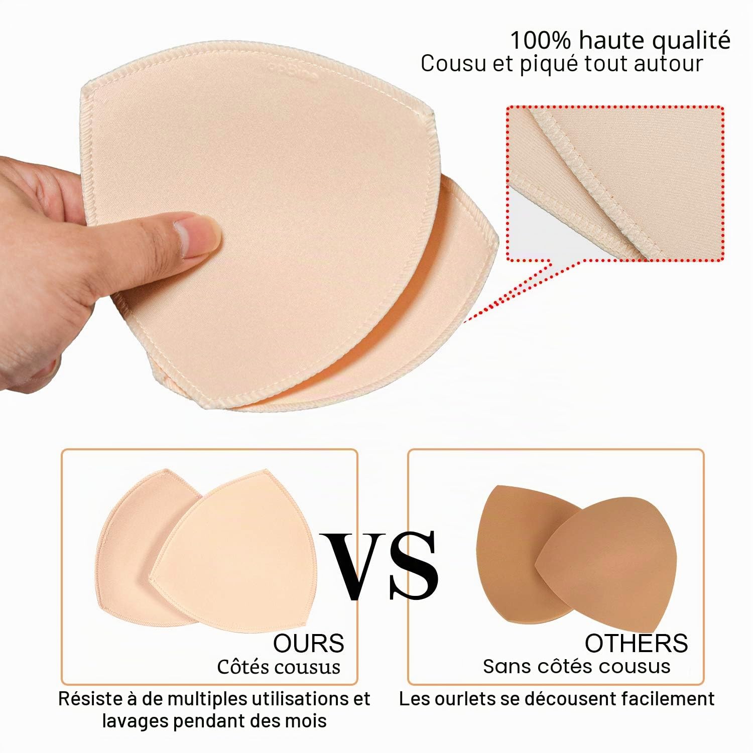 3 Bra Pads Inserts de Soutien-Gorge Femme