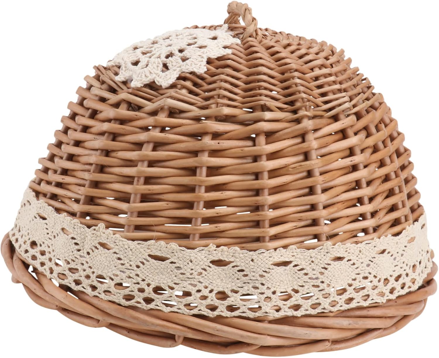 Food Cover Basket Hand Woven Rattan for Kitchen Storage