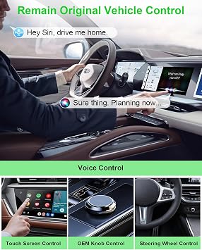 5 in 1 Wireless CarPlay Adapter and Android Auto Adapter Support Netflix/YouTube - CarPlay Ai Box Convert CarPlay Dongle TF Card/U Disk Magic Link for OEM Wired CarPlay/Android Auto Cars
