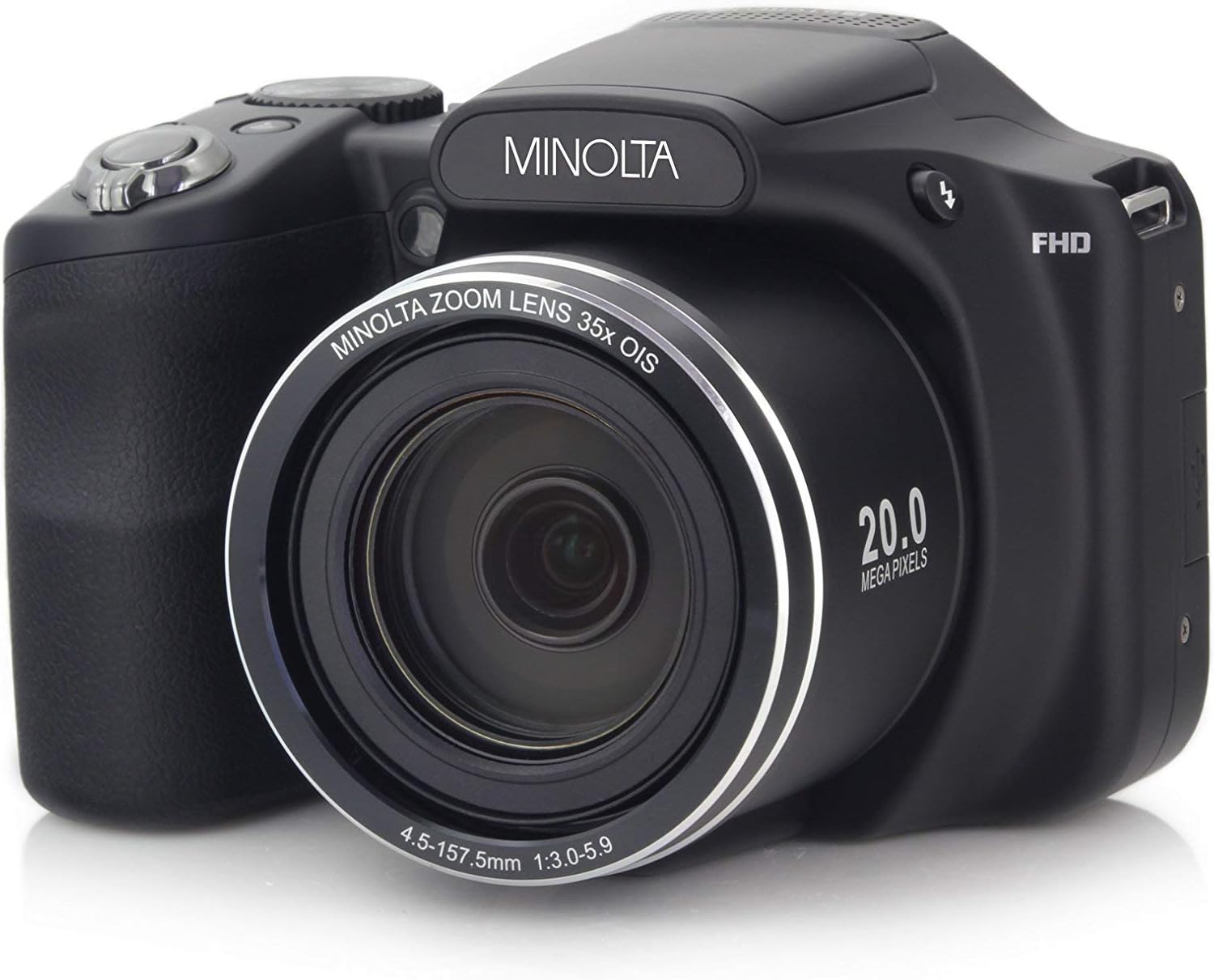 Minolta 20 Mega Pixels High Wi-Fi Digital Camera with 35x Optical Zoom, 1080p HD Video & 3" LCD, Black(MN35Z-BK)
