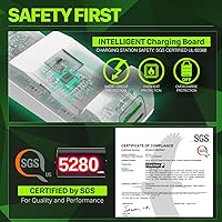 Vista 38 de Fosmon Carga rápida para Xbox Controller Charger Station para Xbox Series X S, Xbox One, Elite con 2 paquetes de baterías recargables de 5280 mWh