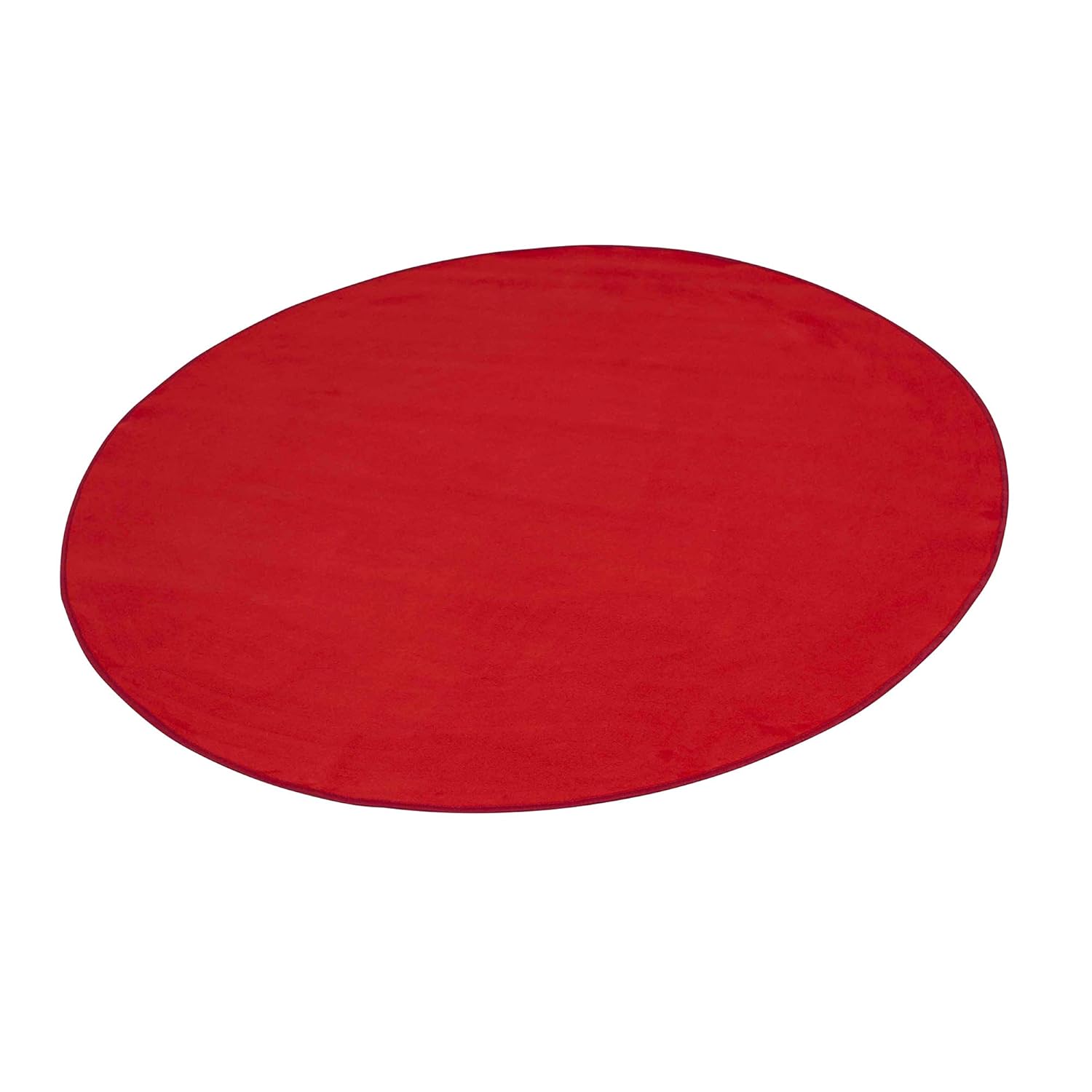 Learning Carpets Red Solid Round Small, 6'6" Round