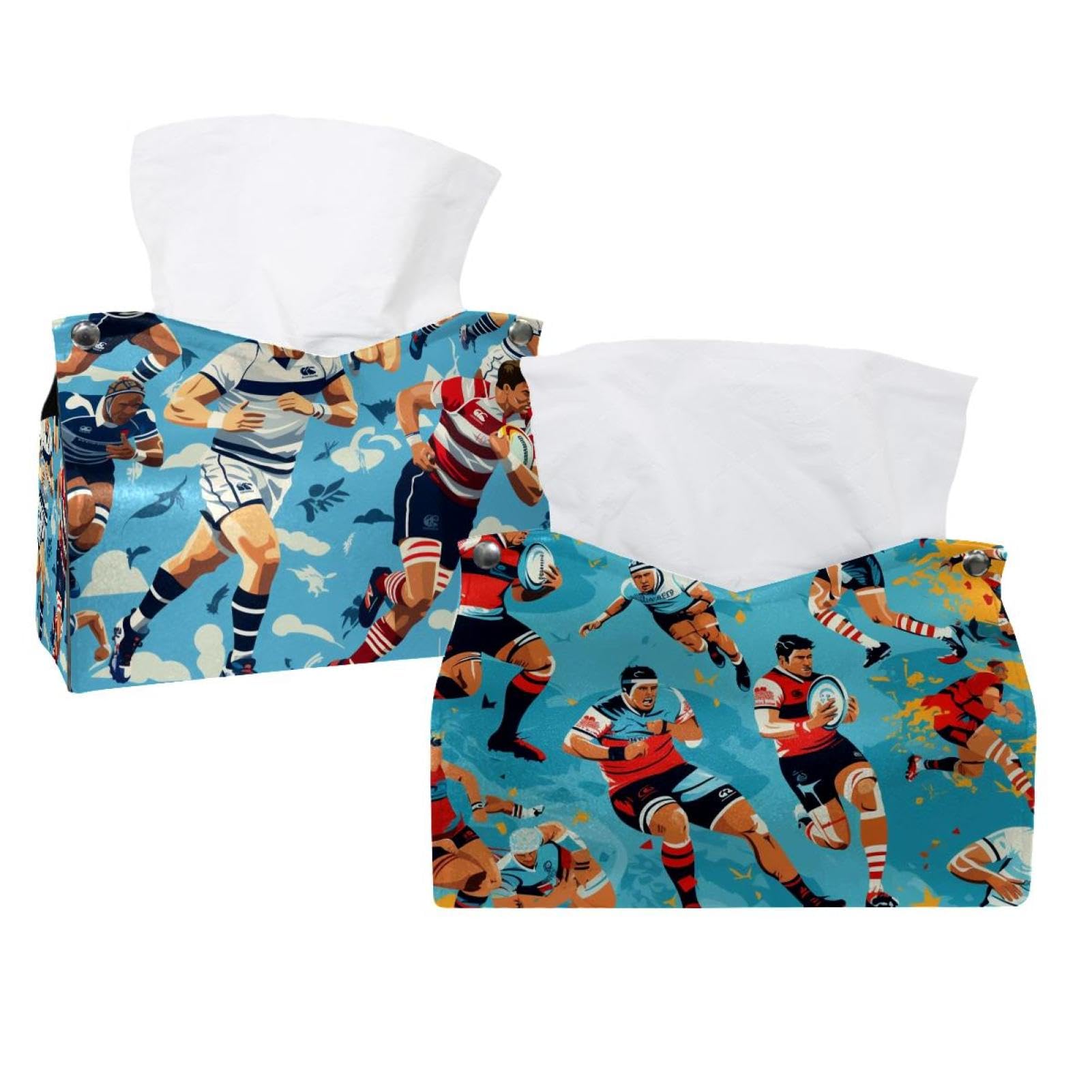 Boîte à mouchoirs rugby football pour table de nuit et salle de bain thématique
