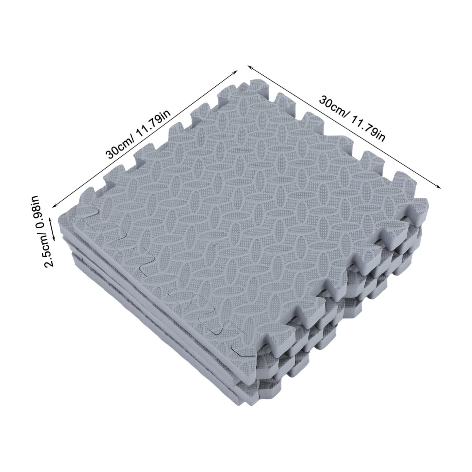 Tappetini Antishock Eva 30x30x2, 5 Cm 4 Pezzi per Casa e Palestra