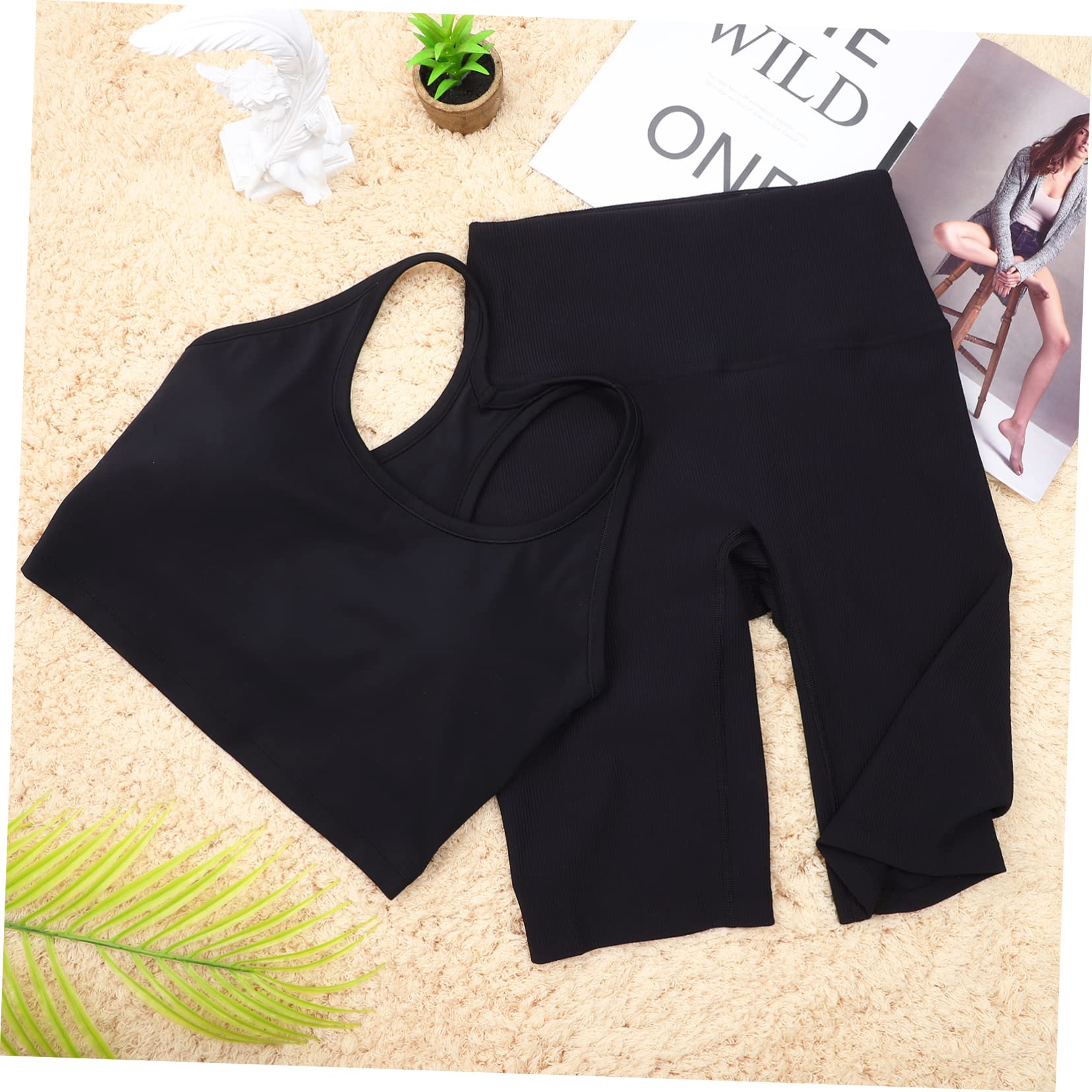 Conjunto Deportivo Mujer sin Costuras Top Cintura Alta Shorts Gimnasio Yoga Fitness Cómodo Clásico