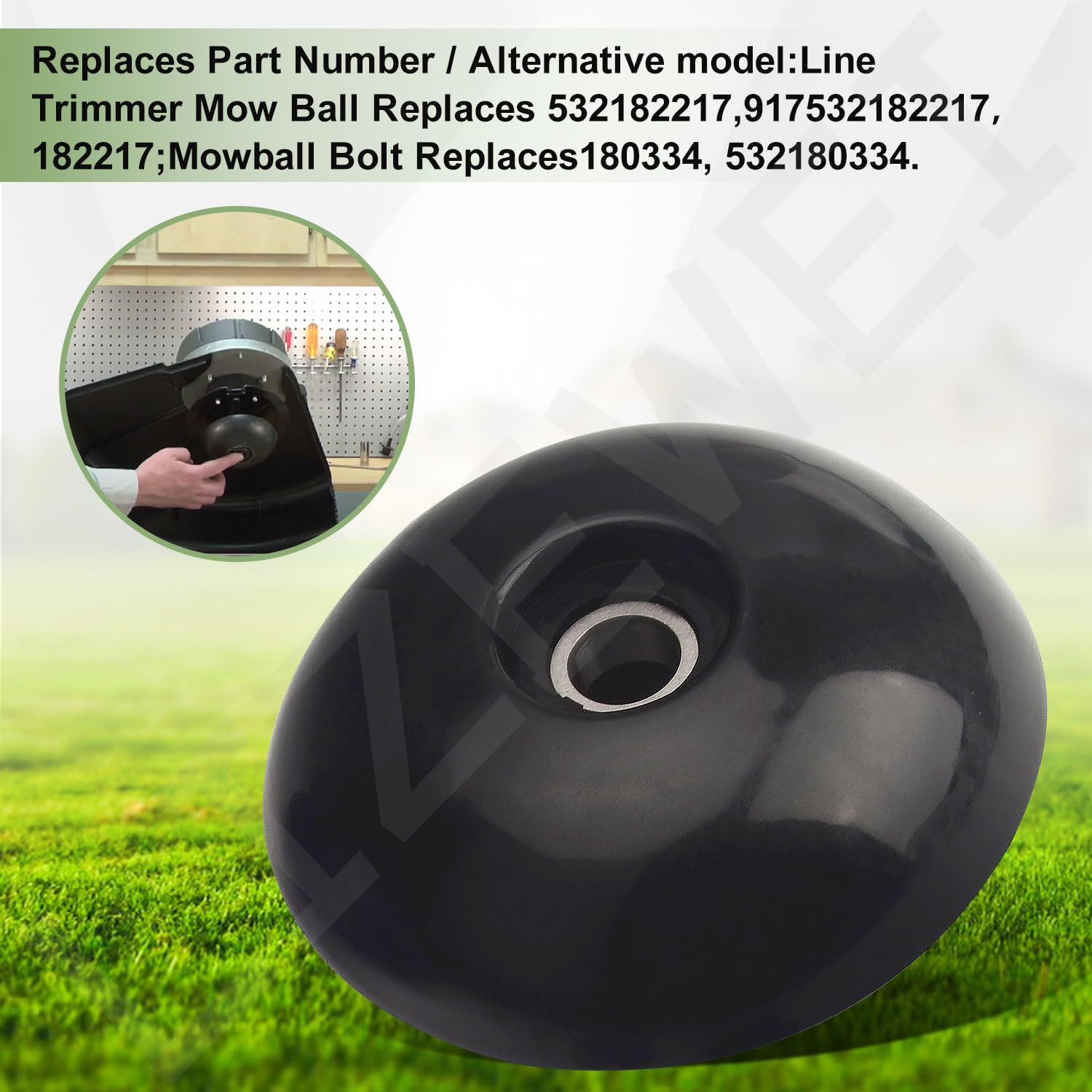 532180334 & 532182217 Kit de bolas y pernos de cortacésped compatible con Husqvarna Work con recortadoras Walk Behind Line, reemplaza 180334 182217 (1 juego)