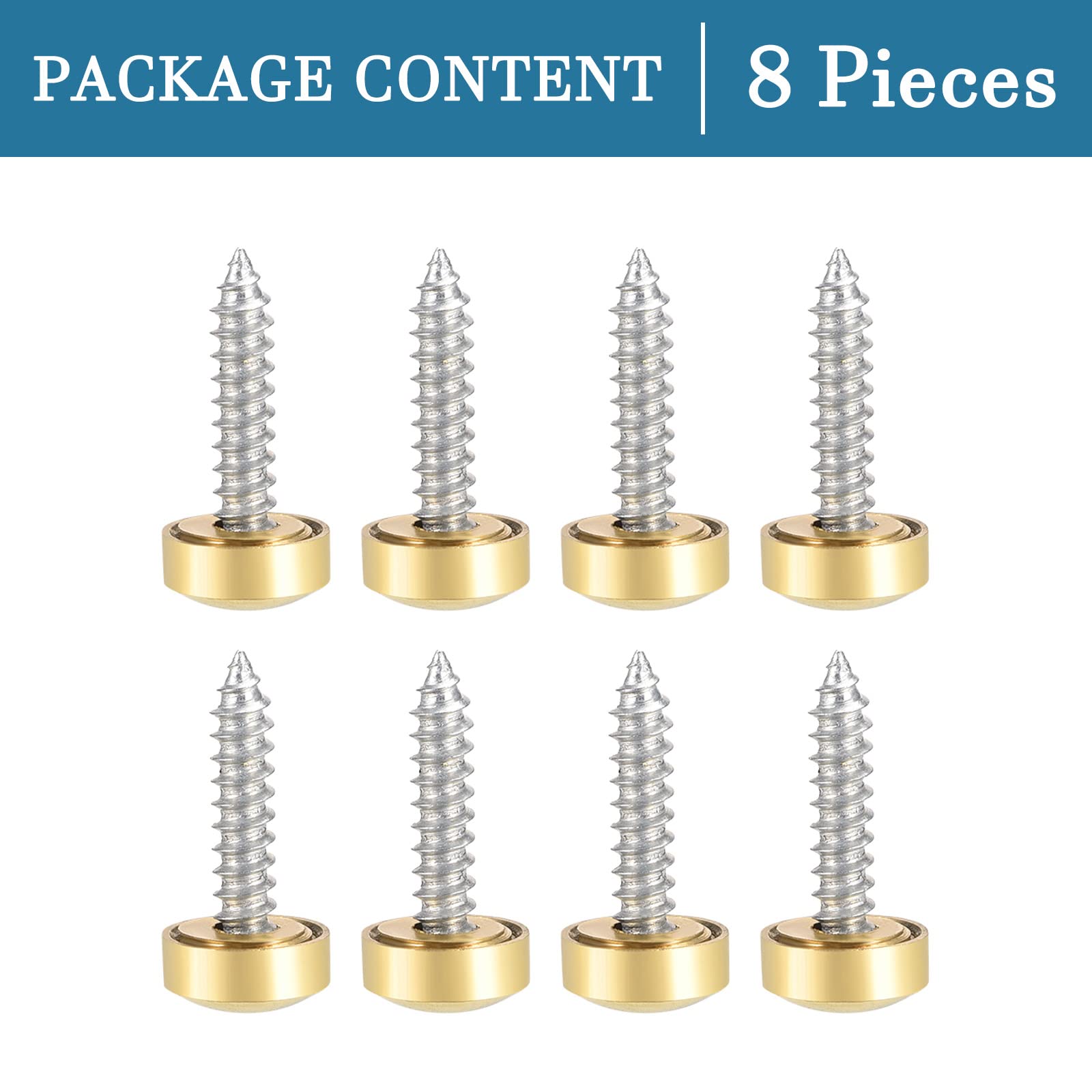 Viti Specchio 10mm - 8 Pezzi Con Cappucci Oro - Per Fissaggio Specchi Decorativi E Insegne - Foto 8