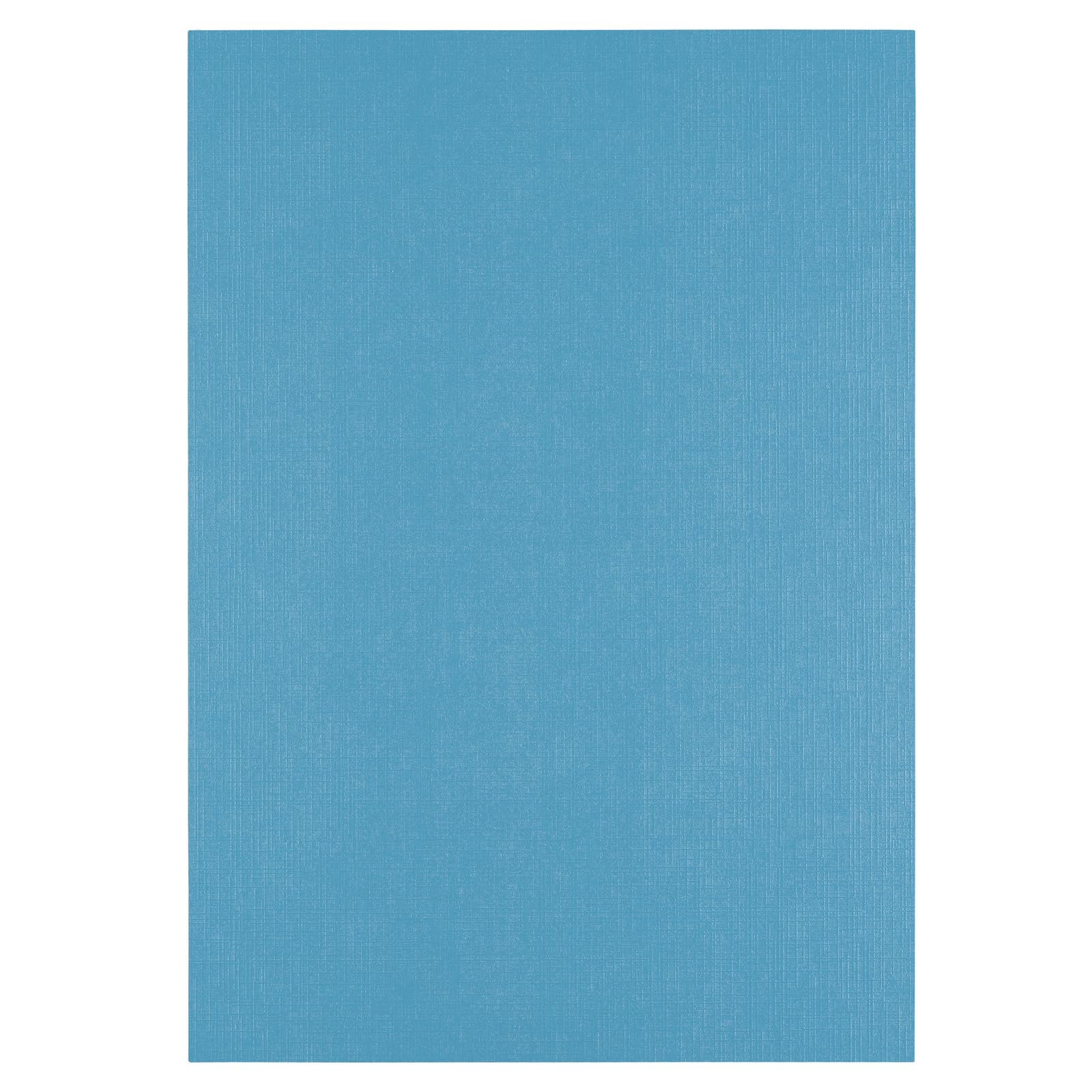 Vaessen Creative Linen Cardstock A4-25 pcs - Mountain Lake (Blue) - 250 GSM Coloured Paper - Card Making Supplies for Scrapbooking and Crafting