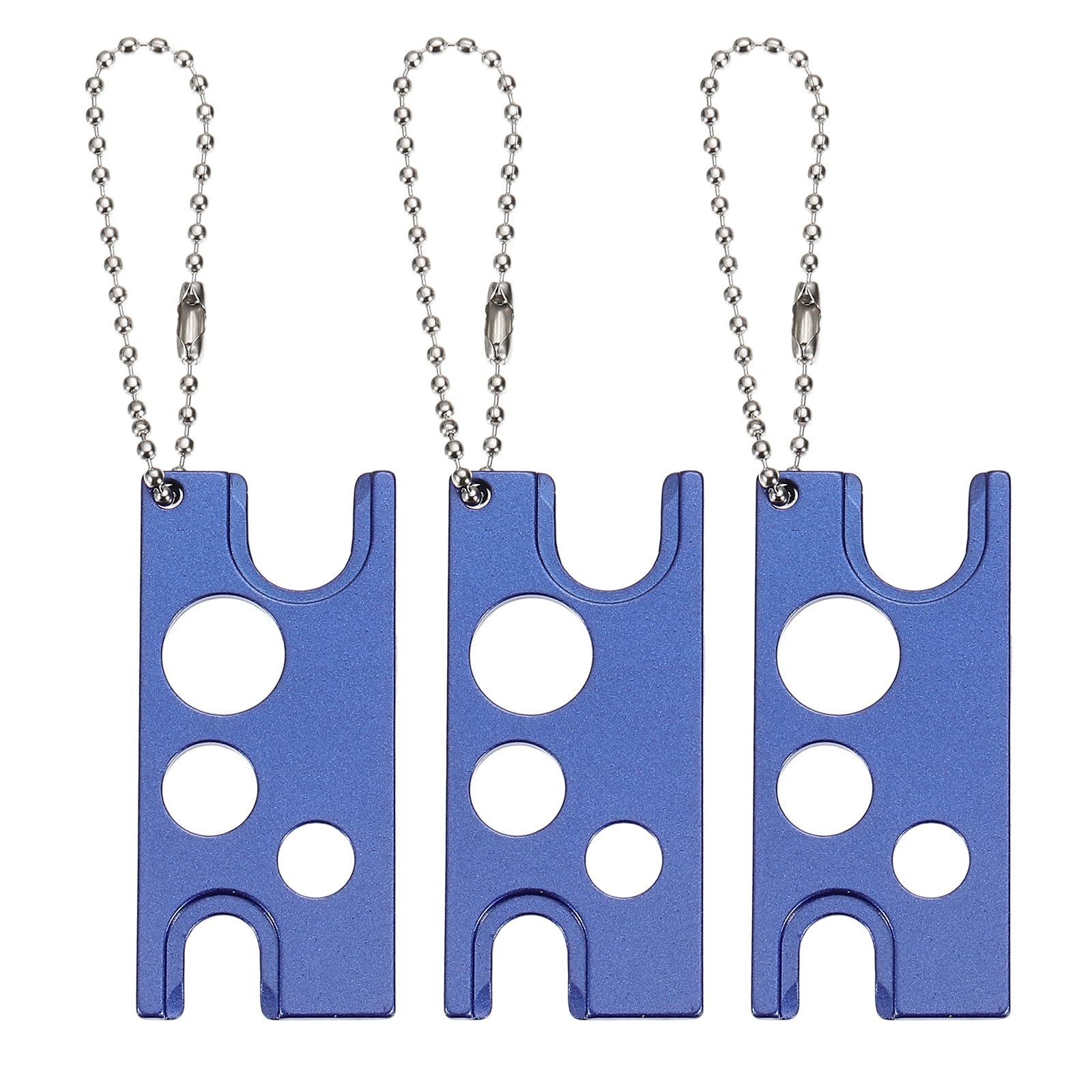 sourcing map 3 Pcs Essential Oil Roller Bottles Openers, Metal Opener Caps Essential Oils Bottle Opener Remover Key Tool Accessory to Roll Balls and Caps for Daily Life, Beauty Salon, Dark Blue — image 1