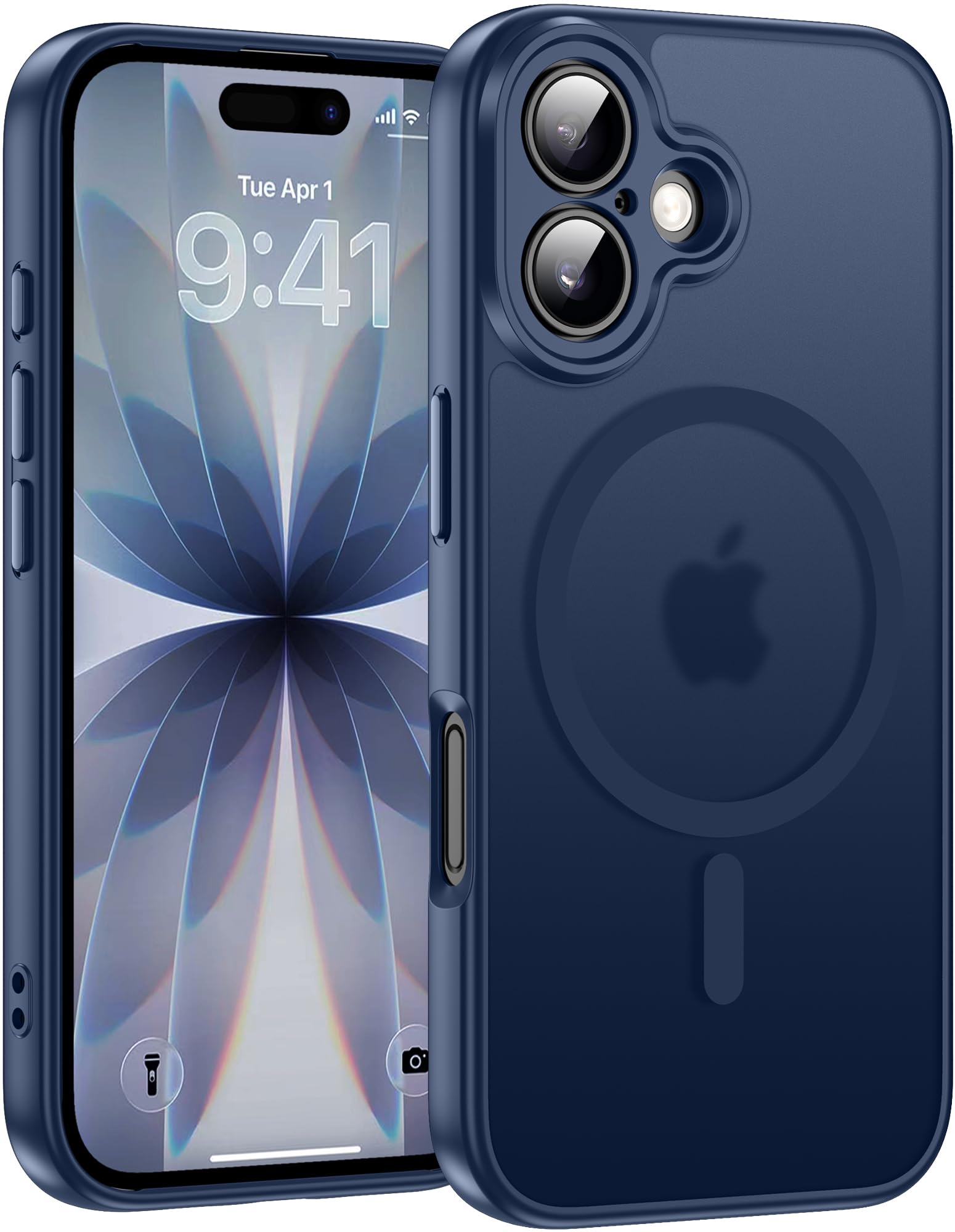 Helssitot für iPhone 17 Hülle mit Magsafe, Militär-Grade Stoßfest Kratzfest Anti-Fingerabdruck Magnetisch Rückseite Matt Handyhülle für iPhone 17 6,3 Zoll,Blau