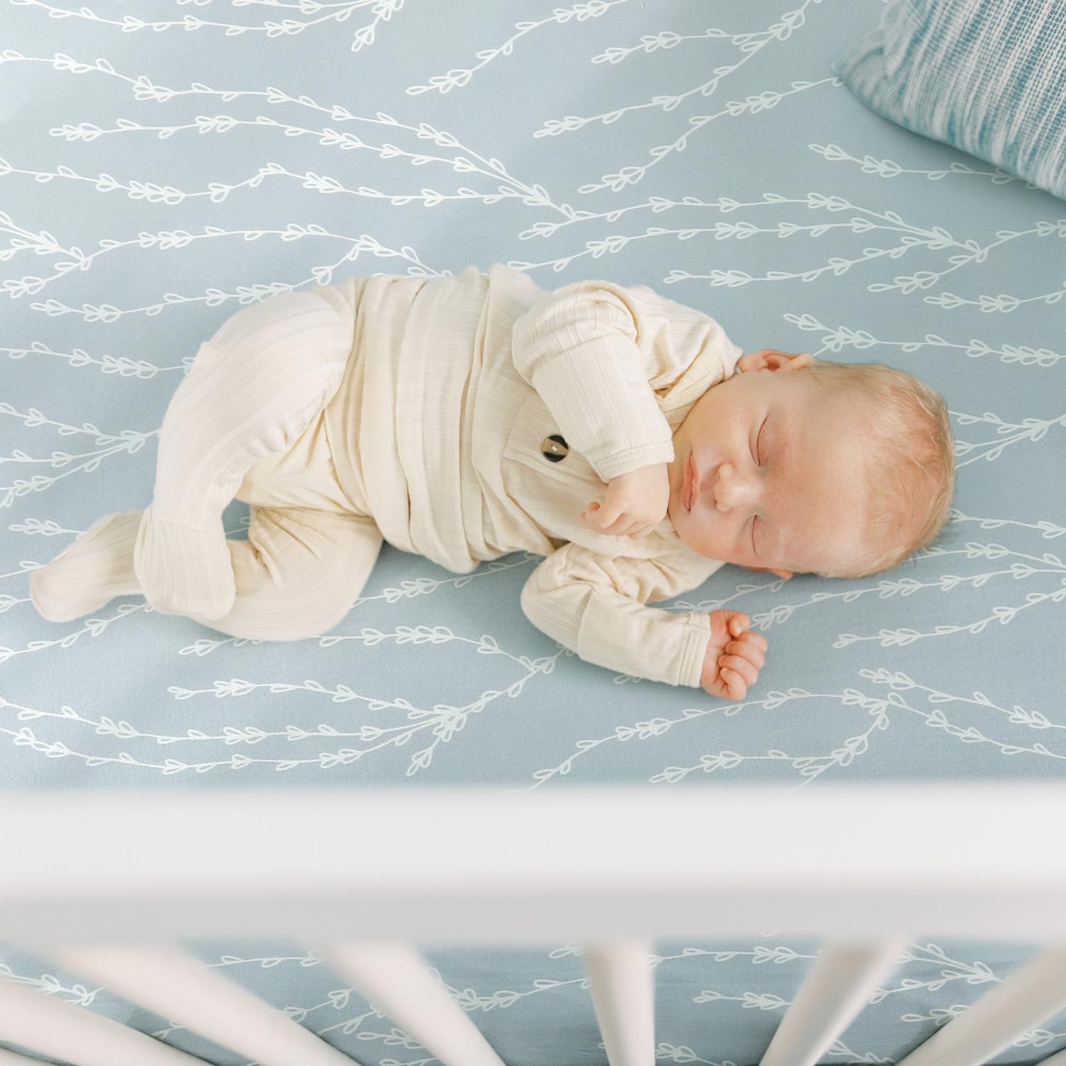 GRSSDER Stretch Ultra Soft Jersey Knit Fitted Crib Sheets Set 2 Pack, Universal Fit All Standard Crib Mattress Pads Safe and Snug, Crib Fitted Sheet with Deep Pocket, Original Design for Baby Boy - Image 5