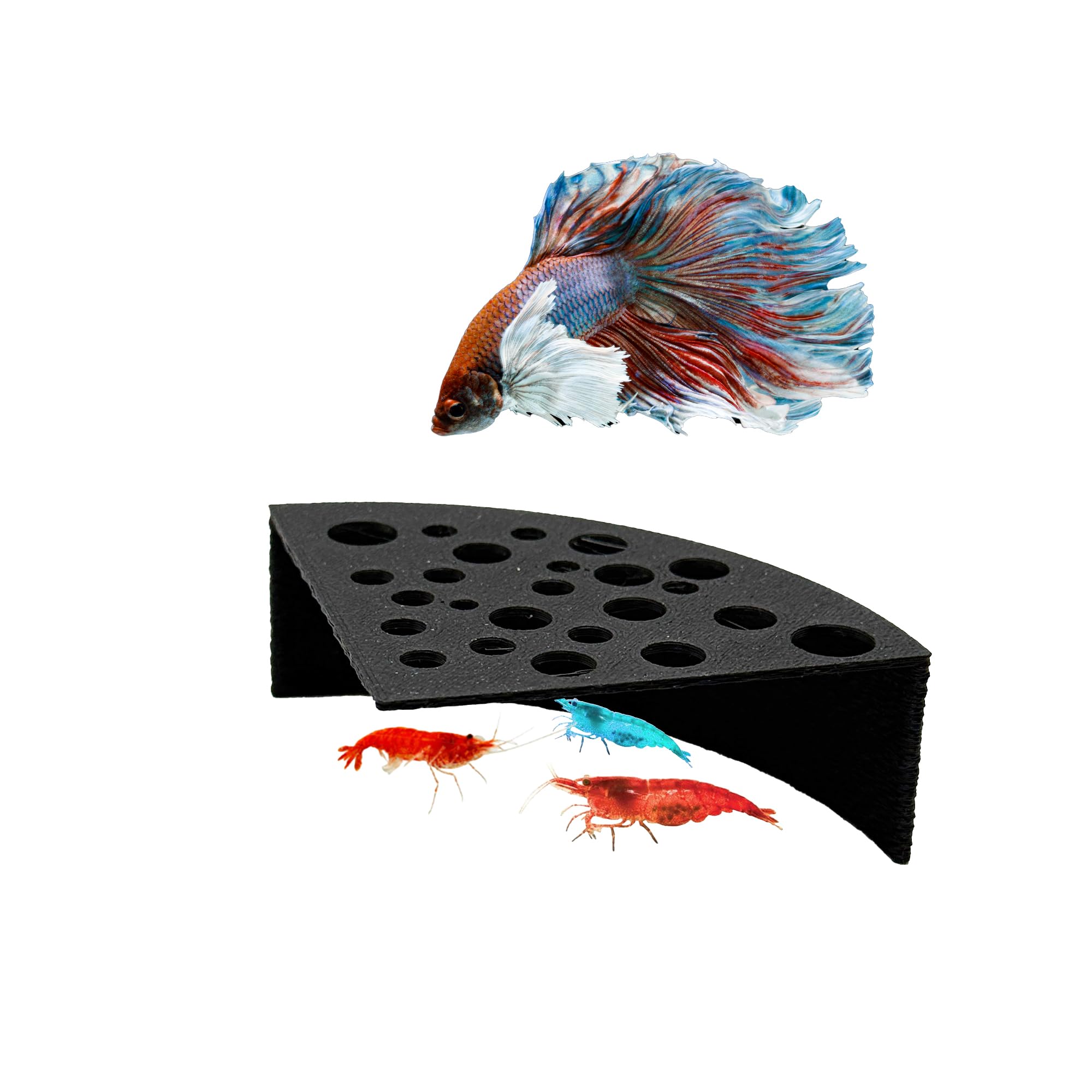 CTWPets Shrimp Breeding Cave &amp; Hide, Half Tunnel, 1 Pack, Black
