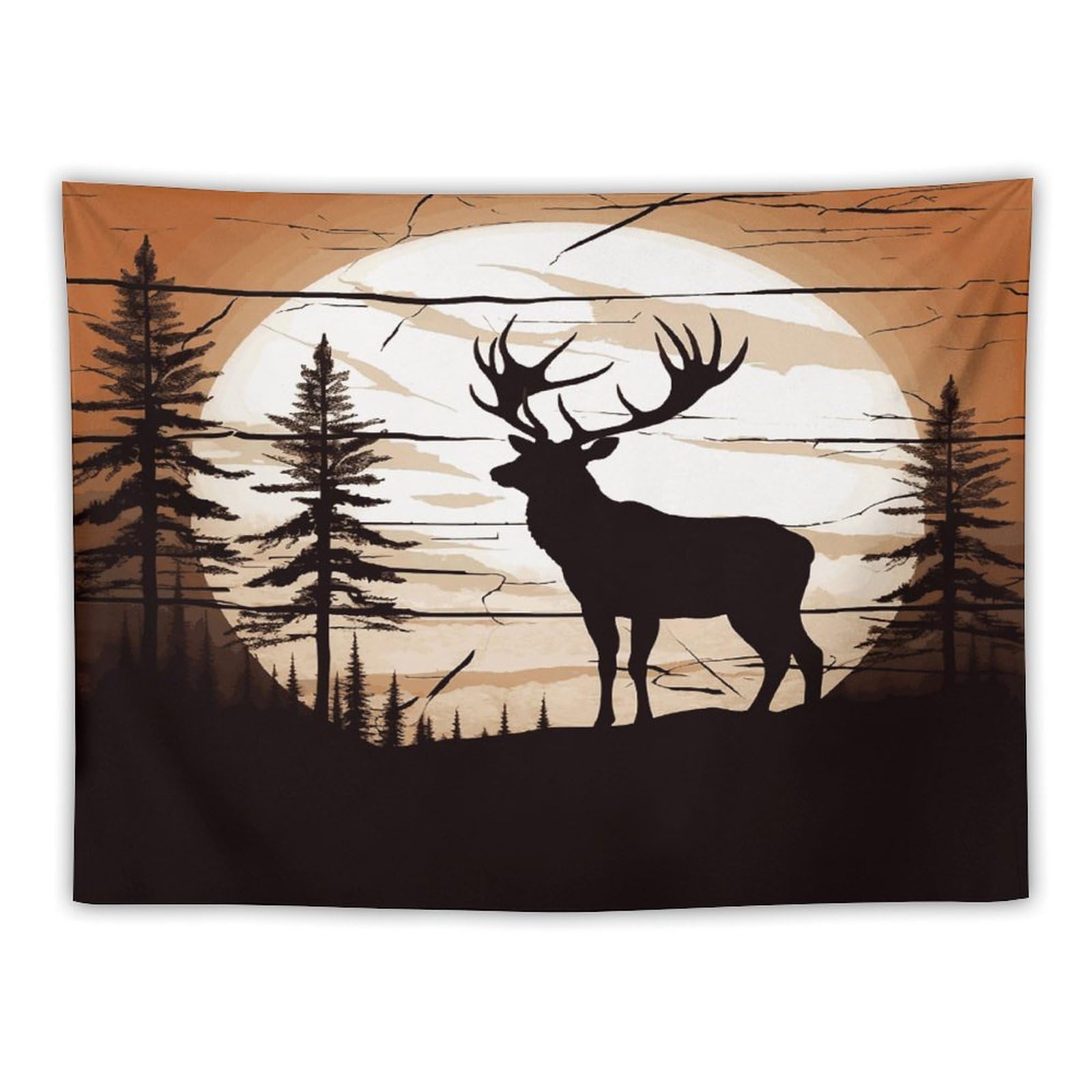 LDGSUPH Wild Elk Silhouette Tapestry Wall Hanging Decor Anti-fading Aesthetic Wall Tapestries Fashion Wall Blanket Decor Modern Wall Art Tapestry for Bedroom Home Decor 30"x40"