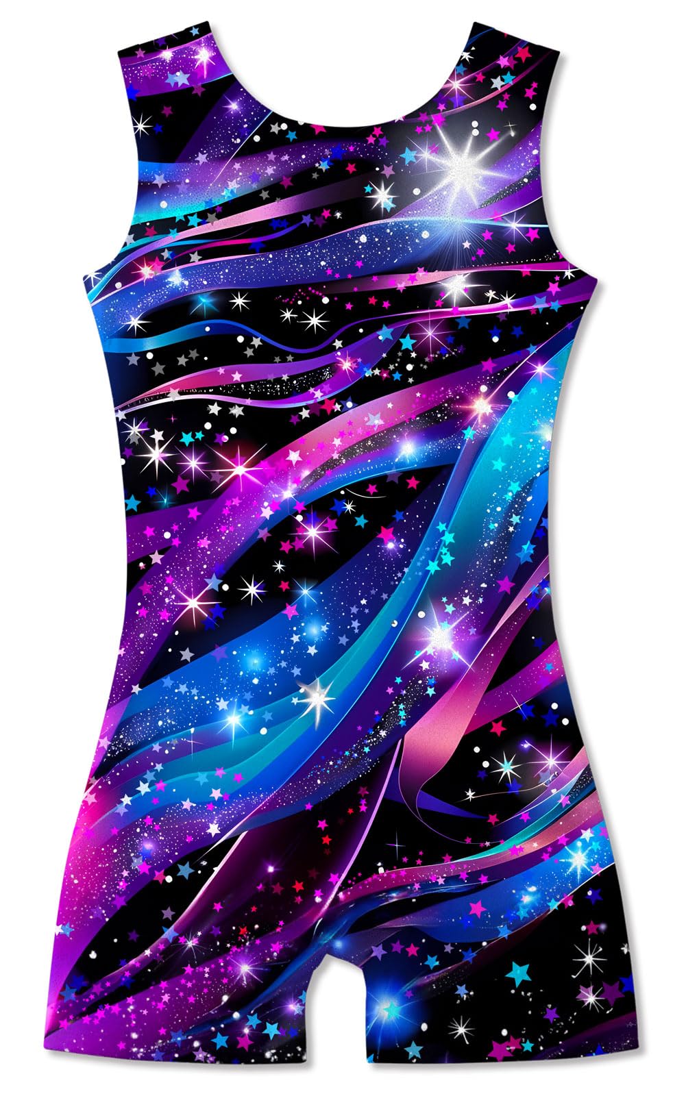 ACOCOPY Girls Leotards for Gymnastics Sparkly Biketards Unitard with Shorts Quick Dry Dance Outfits 4-9 Years — view 19