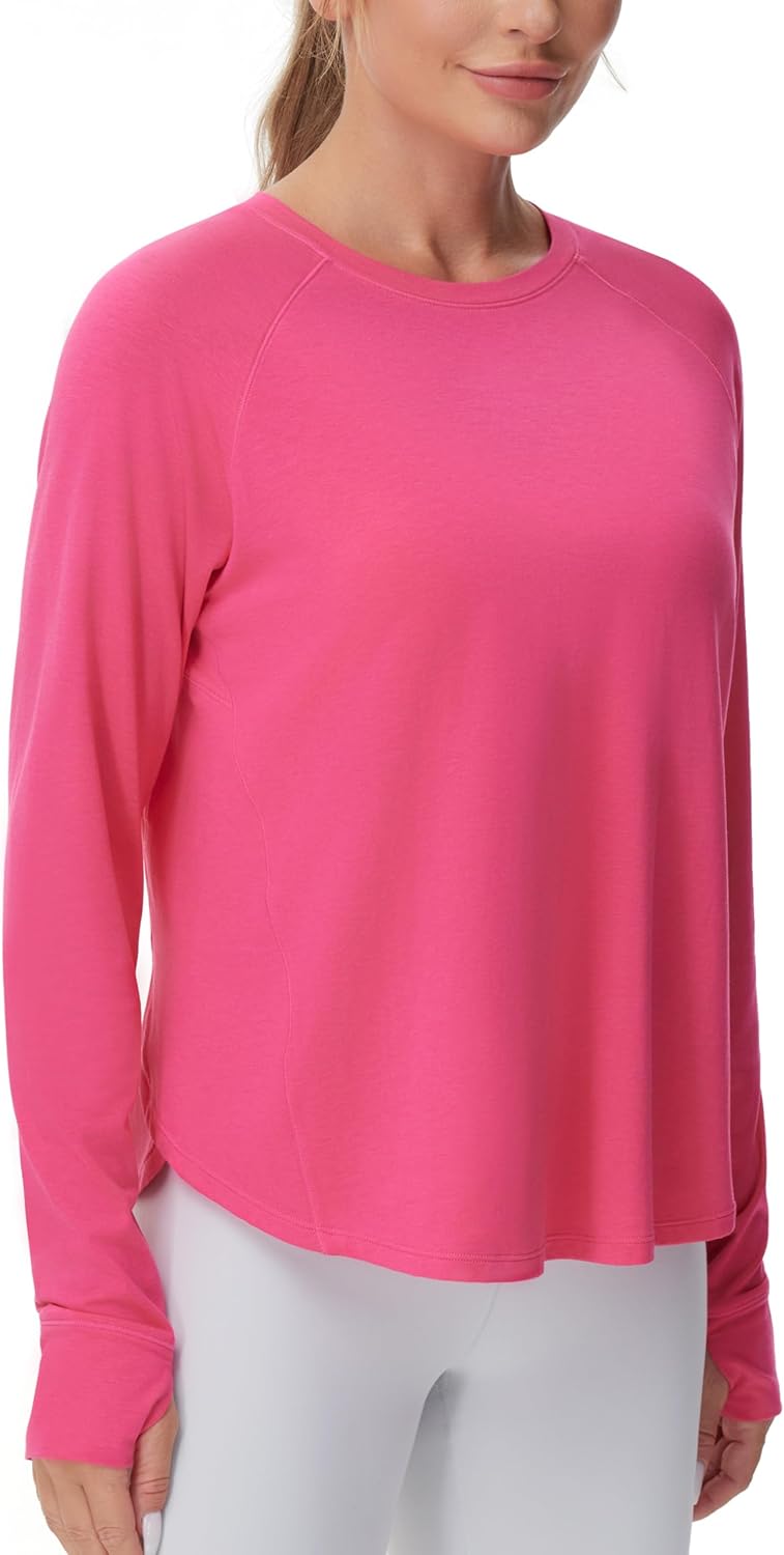 THE GYM PEOPLE Women's Long Sleeve Workout Shirts Side Slits Athletic Yoga Tee Tops with Thumb Hole - Image 2