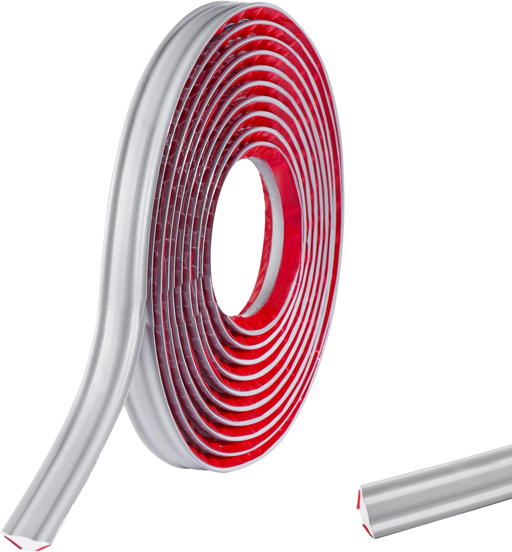 Grey PVC Quadrant Trim,Flexible Laminate Beading Self Adhesive Plastic Wall Corner Edging Strip for Worktop Ceiling Floor,Caulk Moulding Skirting Board Trim(3 Meters,19mm*10mm)