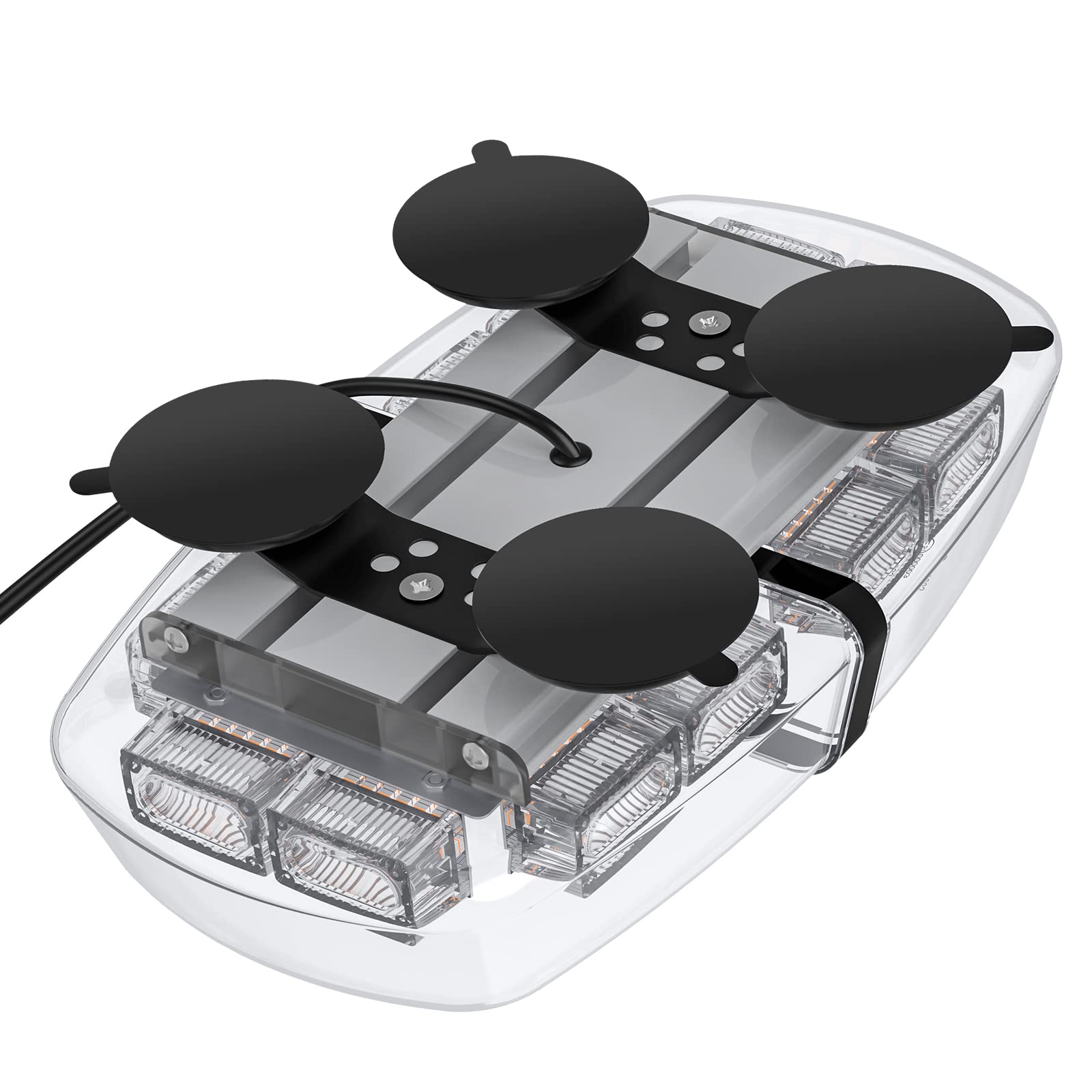 AUTOUTLET Luce stroboscopica LED barra di Emergenza 12/24V Luce stroboscopica a 72 LED con Base Magnetico Colore Ambra Luce di Avvertenza per Camion Auto Rimorchio