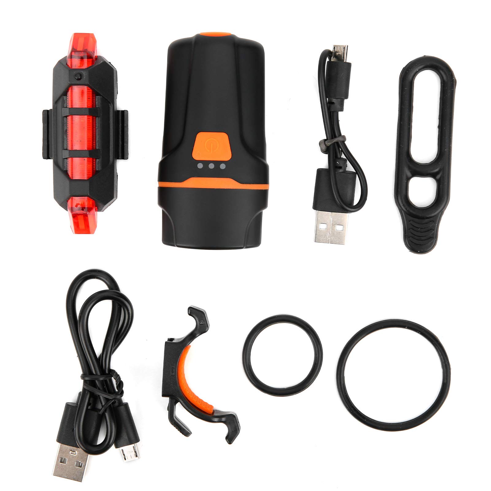 Bike Front and Back Lights, 3x1,6x1in USB Chargeable High Brightness Taillight 6 Mode Bike Integrated Headlight Tail Light Night Riding Kit