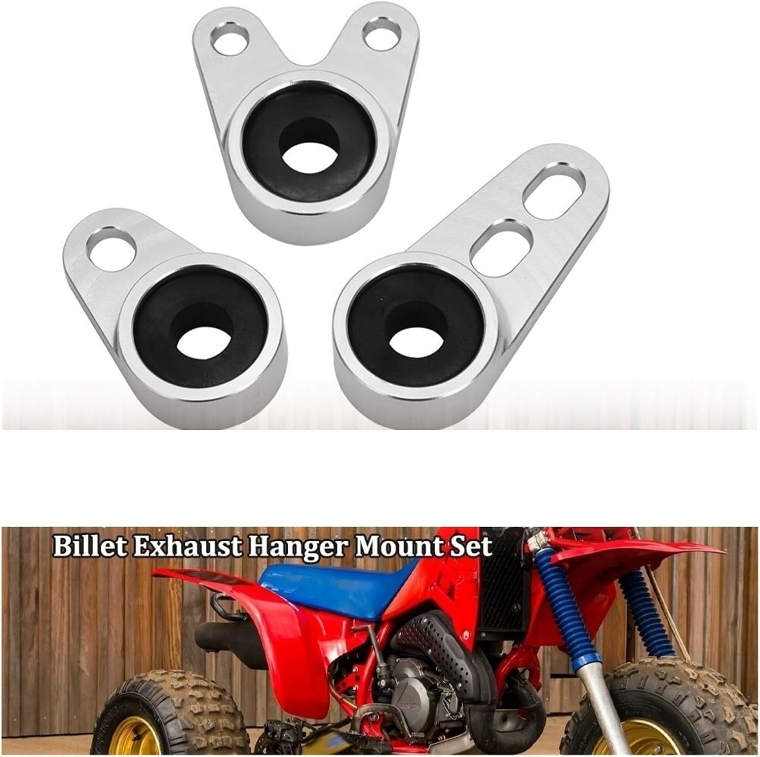 NEW Billet Exhaust Hanger Mount Set Compatible for Honda TRX ATC 250R