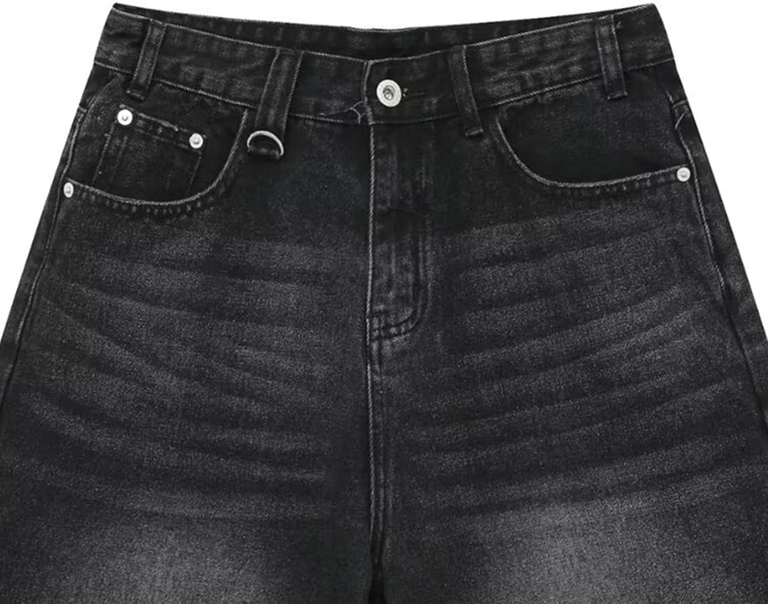 Men's Casual Loose Jean Shorts Vintage Distressed Baggy Denim Shorts Below Knee Short Jeans Streetwear