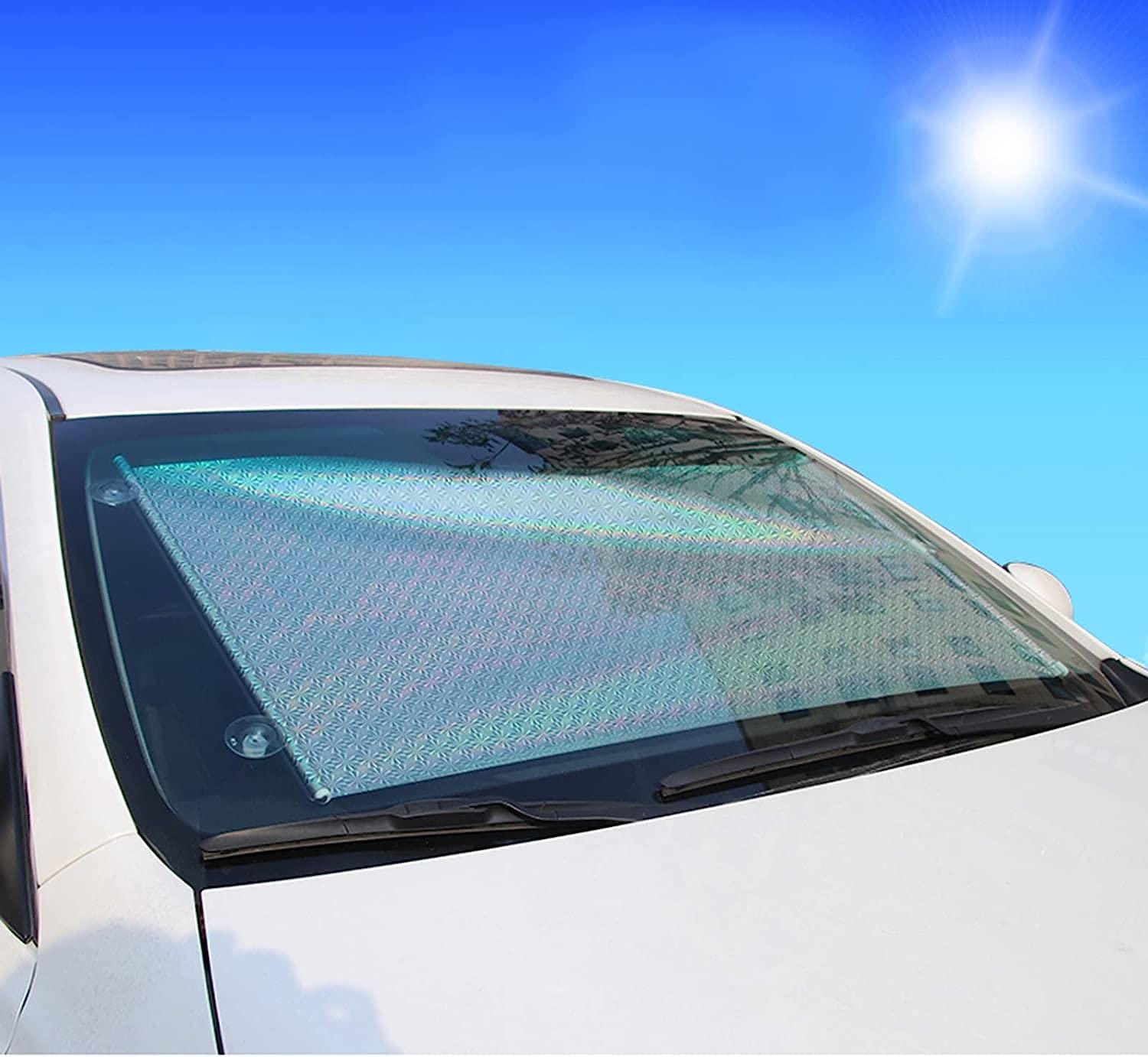 Store enrouleur occultant for fenêtre Store occultant à ventouse, pare-soleil rétractable sans trou for balcon, ventouse, isolation thermique, protection solaire, for voiture, chambre, bureau, cuisine