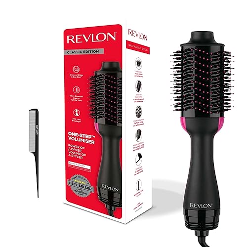 Revlon Salon One-Step Hair Dryer & Volumiser with Sectioning Comb Included (for mid to Long Hair, One-Step Technology, 2-in-1 Styling Tool, Ionic & Ceramic Technology) RVDR5222UKAMZ - Original with comb