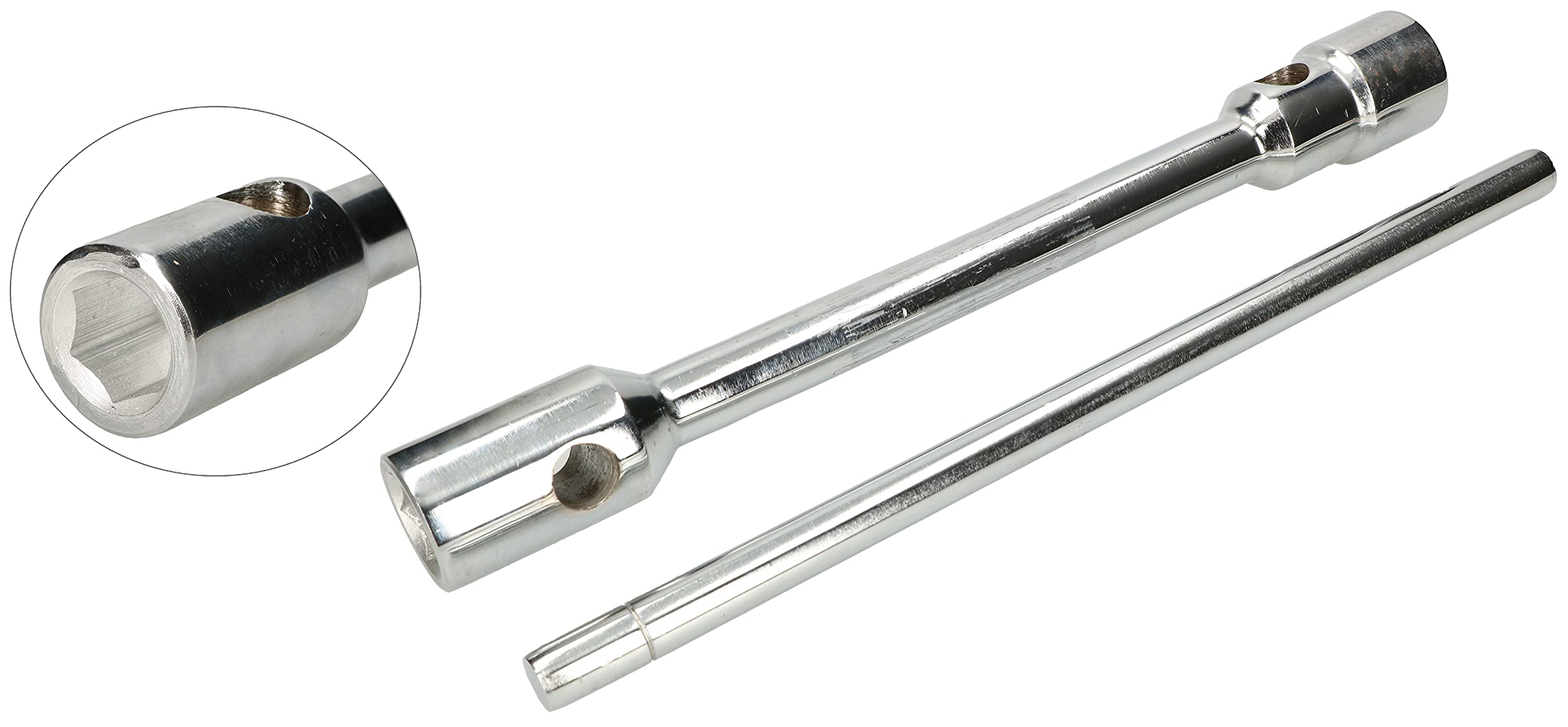 KOTARBAU® Llave Doble de Ruedas con maneral, 32 x 33 mm, Ideal para Ruedas de camión o autobus, Llave de Tubo Hexagonal para Ruedas de Coche, Llave de Cruz, con Palanca giratoria
