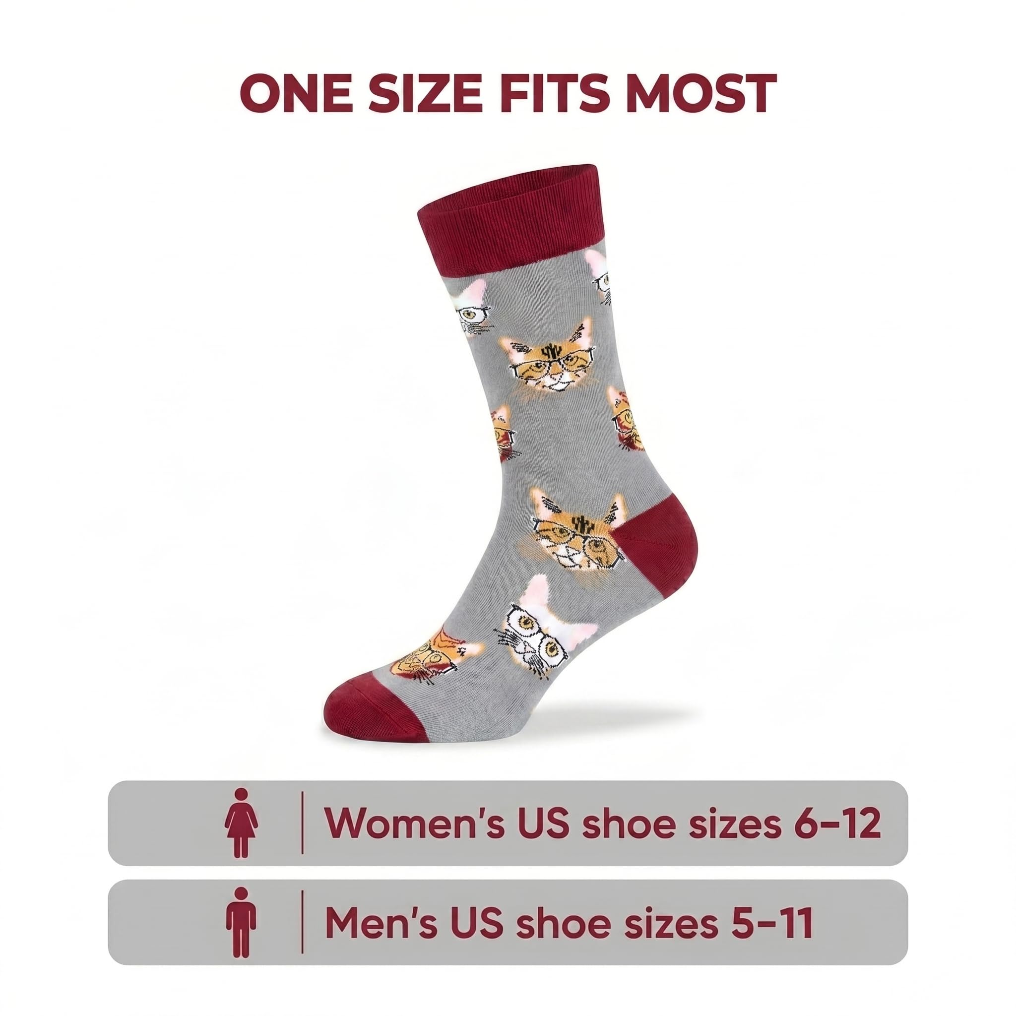 Cavertin Women's Novelty Socks with Gift Box Cat Lover Dog Mom Book Lover Cat Mom Llama Unicorn Sloth Corgi