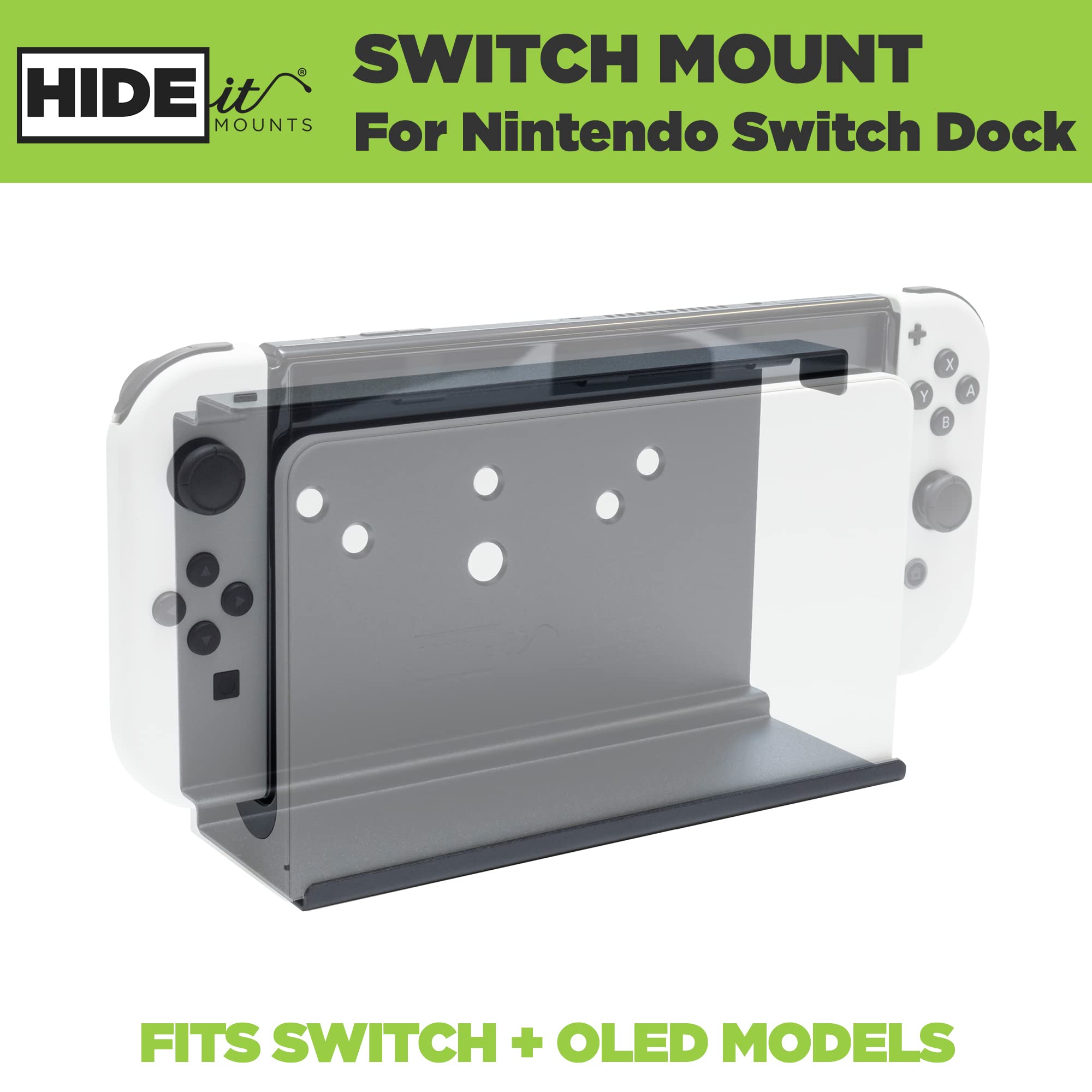 HIDEit Mounts Switch Nintendo Switch Wall Mount, Black Steel Mount for