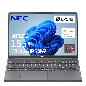 NEC LAVIE Domestically Produced Laptop 25 Summer N15Slim 15.3-inch AMD Ryzen&trade; 5 7535HS Memory 16GB SSD 512GB MS Office 2024 I