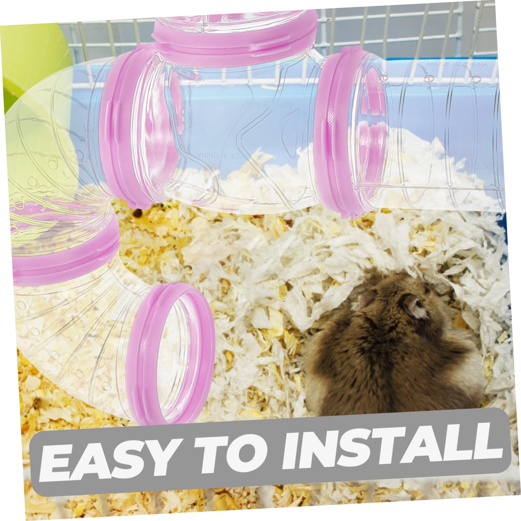 Lurrose 2 Sätze DIY Hamstertunnel Transparent Kratzfestes Kunststoffrohr Fördert Bewegung und Beobachtung Geeignet für Hamster Eichhörnchen Igel und Kleintiere Kreatives Käfigzubehör