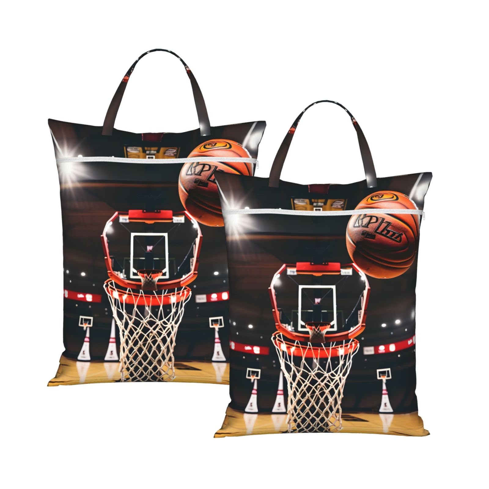 Basketball Print Travel Laundry Bag Foldable Lightweight Camping Beach Dorm Weekend Getaways