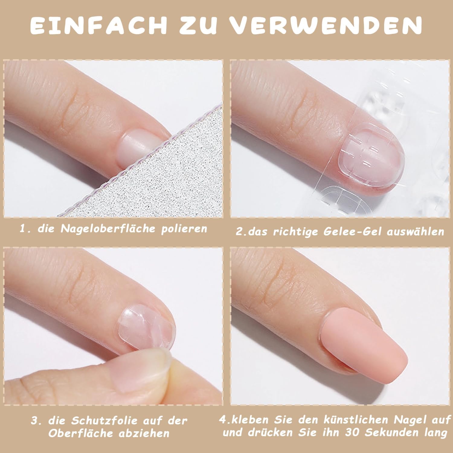 Lot de 720 tampons adhésifs pour ongles avec 24 tampons par feuille - Colle gel pour accessoires de salon de manucure et bricolage