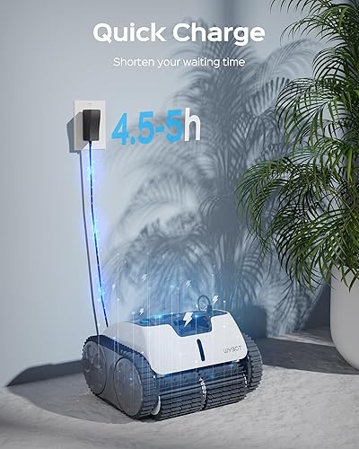 Miniatura 7 de WYBOT Limpiador robótico inalámbrico, succión ultra fuerte, aspiradora de piscina para escalada de pared con planificación inteligente de rutas,