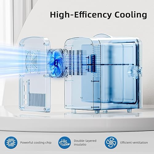 Miniatura 4 de Refrigerador compacto, mini refrigerador portátil, cuidado de la piel, capacidad de 4 litros6 latas, para dormitorio, automóvil, oficina y