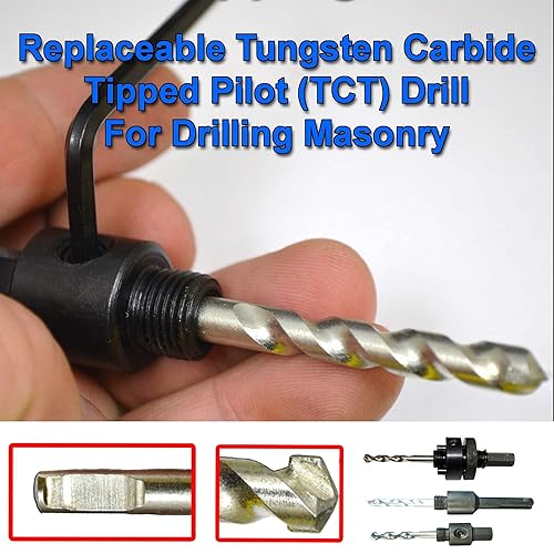 Miniatura 2 de Sierra de agujero de 58 "para ladrillo y hormigón Inc SDS Sierra de agujero y taladro piloto Taladros TCT en mampostería pasar por materiales duros,