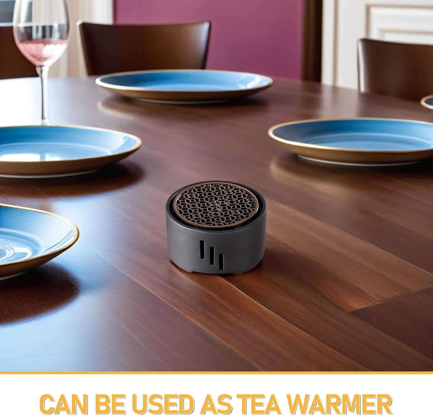 Japanese Metal Teapot Heater Warmer Base Black Steel Tea Warmer with Tea Light Holder Candle Teapot Warmer for Teapot Tea Stove