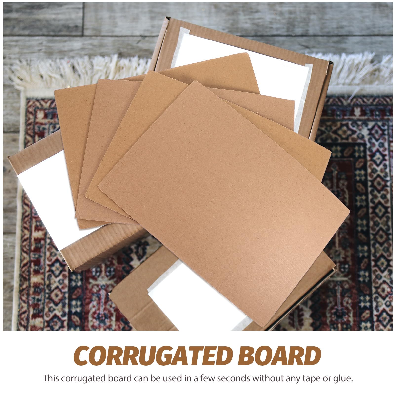 10 Sheets A4 Corrugated Cardboard for Packing Shipping, Storage, Light Brown Protective Paper Boards for Bottles Glass Cups - Image 4