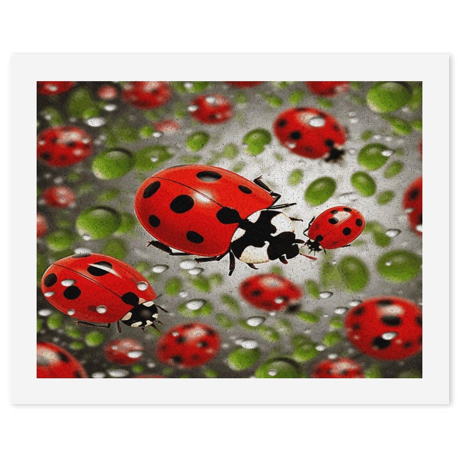 MUSM DIY Digital Painting Ladybug Paint by Numbers Kit for Adults Canvas Digital Oil Painting Kit for Beginners Easy Paintings by Numbers for Home Wall Decoration