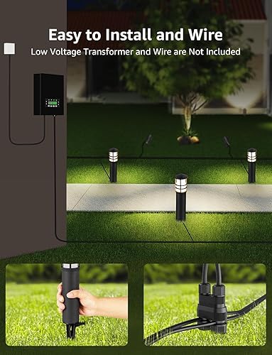 Miniatura 4 de SUNVIE Paquete de 8 luces LED de camino de bajo voltaje, 3 W, iluminación de camino de paisaje, 3000 K, blanco cálido, CRI 90+, luces de paisaje con