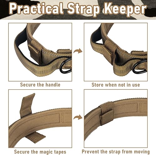 Miniatura 6 de Collar táctico para perro, collar ajustable de entrenamiento militar con mango suave, correas de nailon reflectantes, hebilla de metal resistente