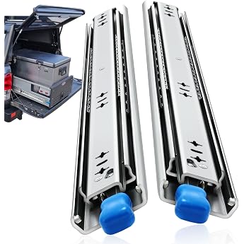 Heavy Duty Drawer Runners with Locking Drawer Runners 53 mm Width for Side Mounting Full Extension Ball Bearing High Load Capacity 93-120 kg Load Capacity with Locking 300 mm