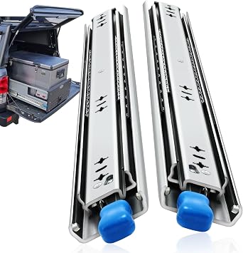 Heavy Duty Drawer Runners with Locking Drawer Runners 53 mm Width for Side Mounting Full Extension Ball Bearing High Load Capacity 93-120 kg Load Capacity with Locking 400 mm