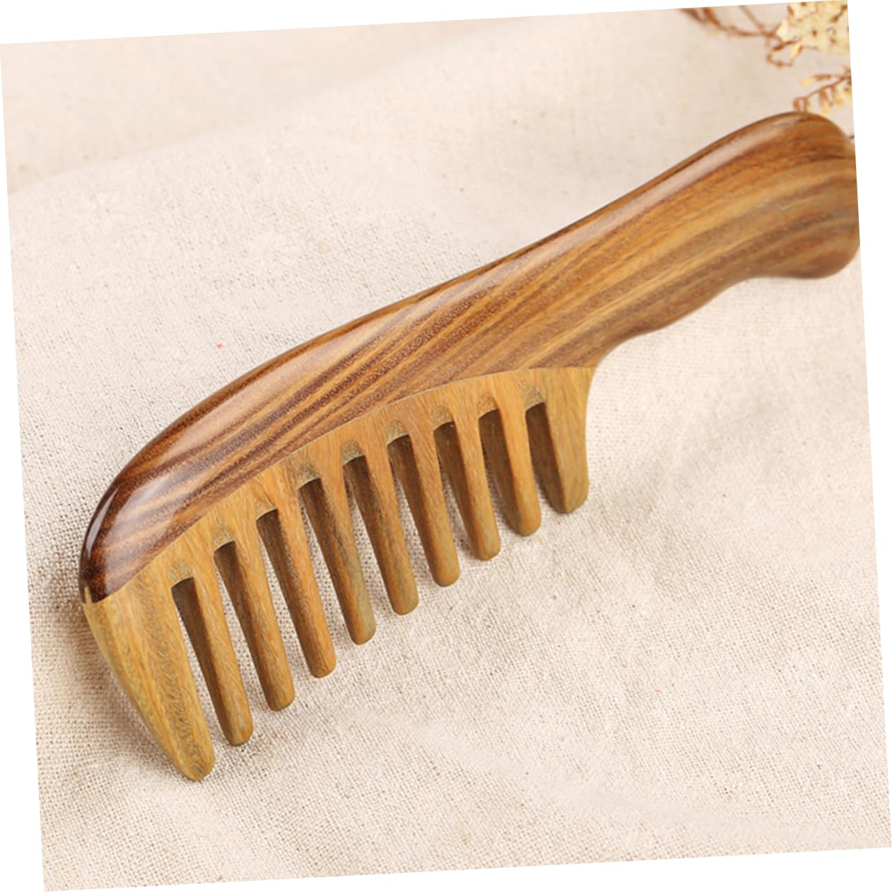 Peine De Masaje De Dientes Anchos Peine De Madera De Sándalo Natural Dientes Anchos y Para Peinar El Cabello