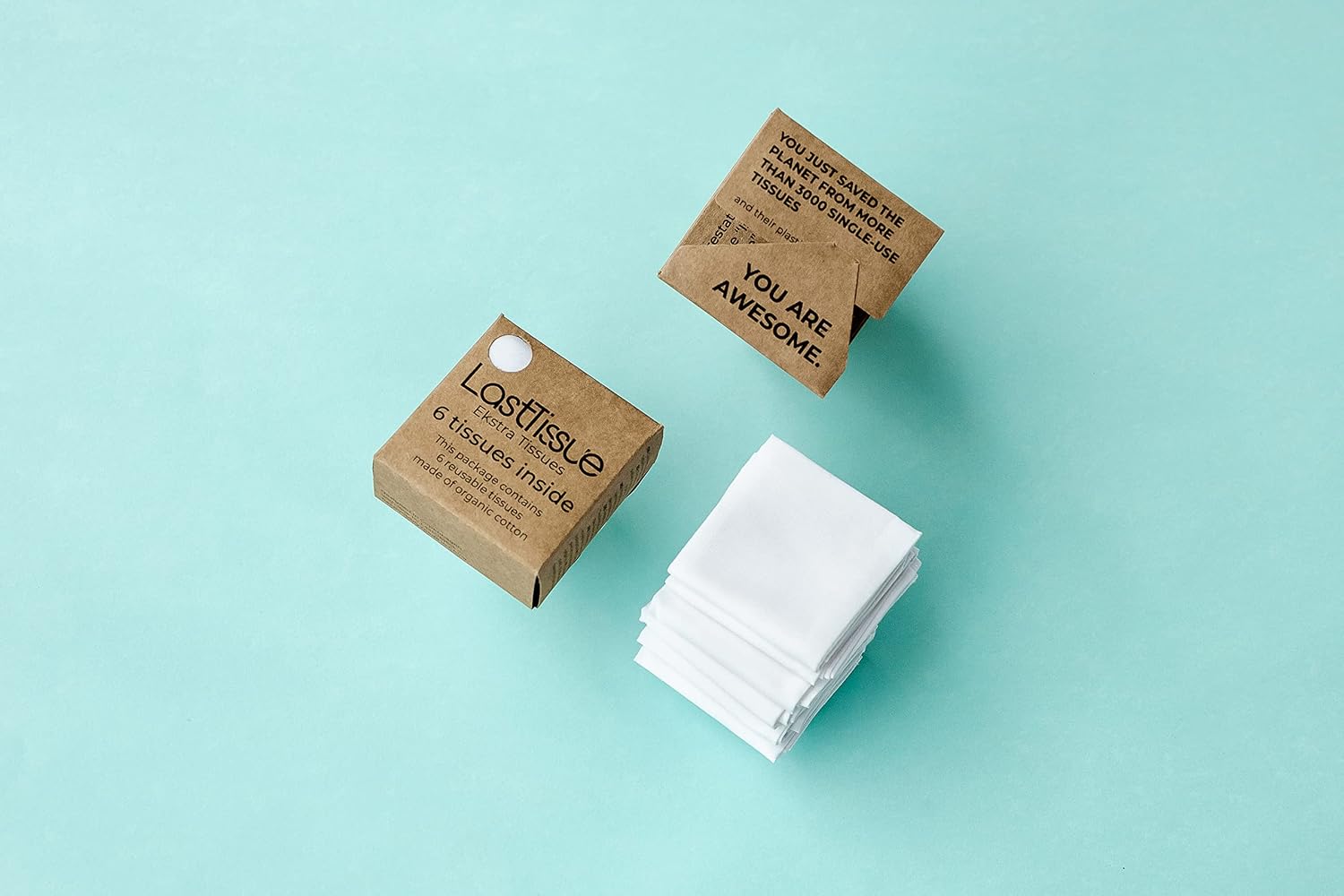 LastTissue® Reusable Organic Tissue Pack - Eco Friendly & Sustainable Tissue Paper | Reusable Facial Tissues | Refill 18 pcs image 2