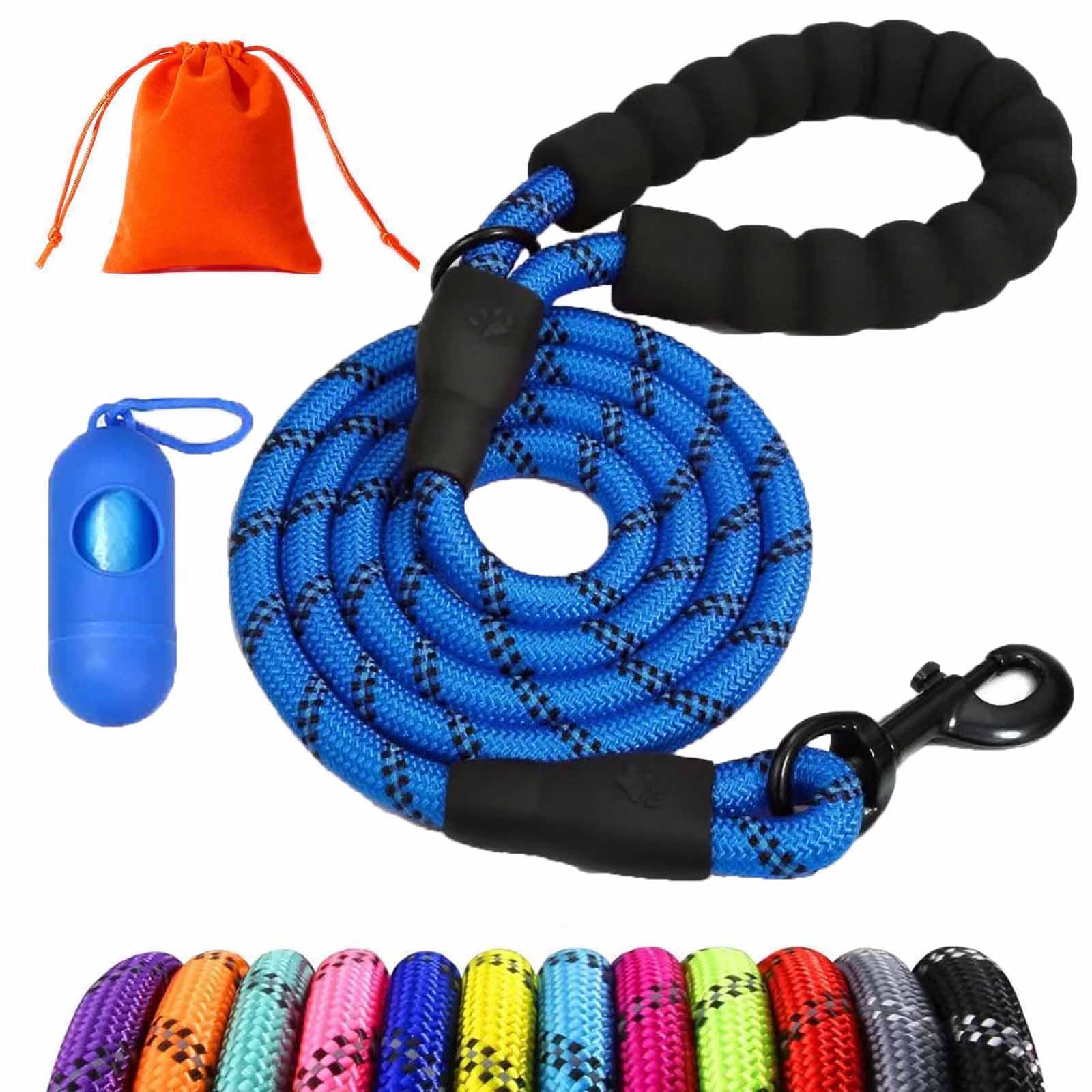 Training Lead for Dogs 1.5M 3M 5M 10M 15M 20M 25M 30M Long Line With Soft Padded Handle, Sturdy Hook, Reflective Extra Long Recall Lead for Walking, Hiking, Camping, Swimming (Dark Blue, 20M)