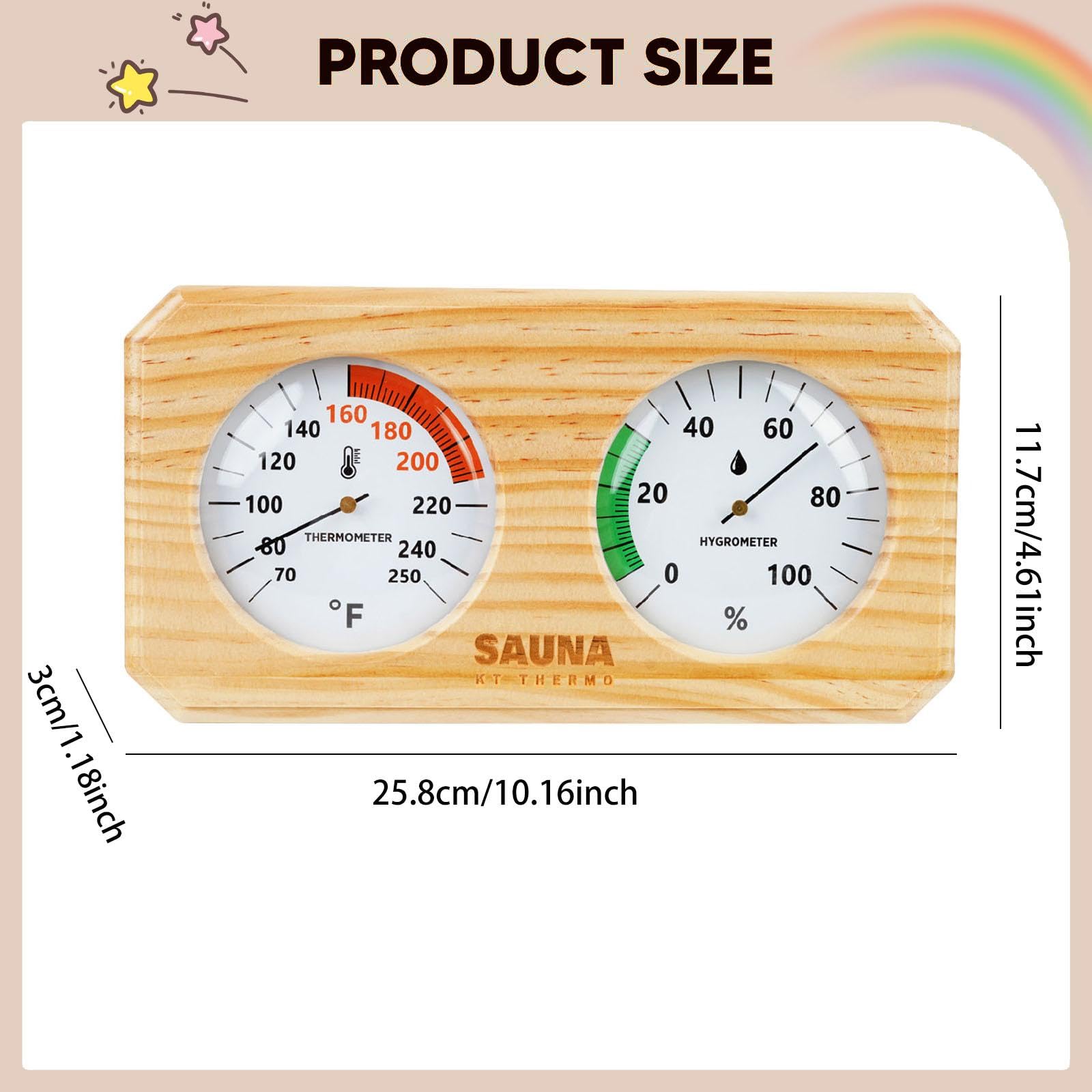 Termometro-igrometro per Sauna, Igrometro Professionale da Parete per Misurare Temperatura E umidità in Casa, Fahrenheit